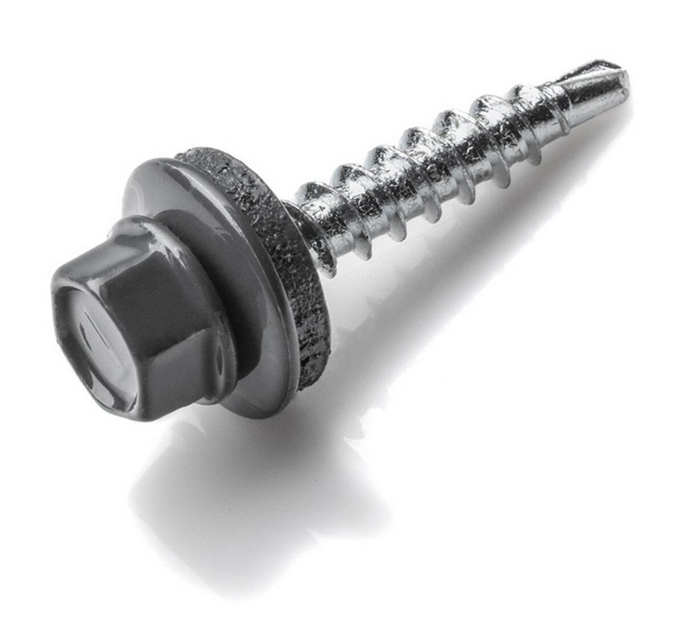 Cinkuotas savisriegis su tarpine RAWLPLUG, RAL 7024, 4,8 x 35 mm, 150 vnt.