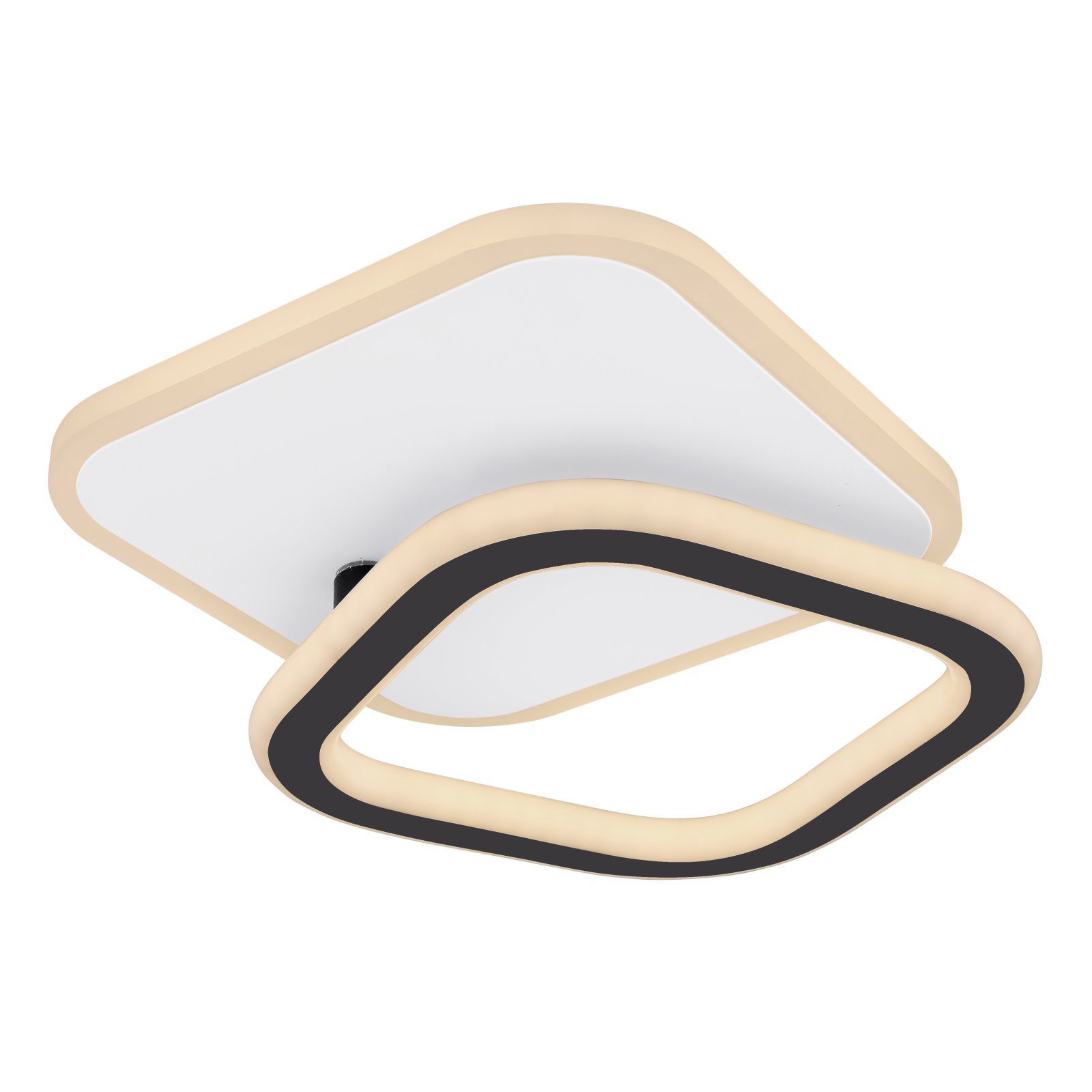 Lubinis LED šviestuvas GLOBO Levana, 30W, 230V, 3900 lm, 3000K, metalas baltos/matinės juodos sp., viršutinė dalis pasukama, 300 x 270 x 61 mm, 48018-30