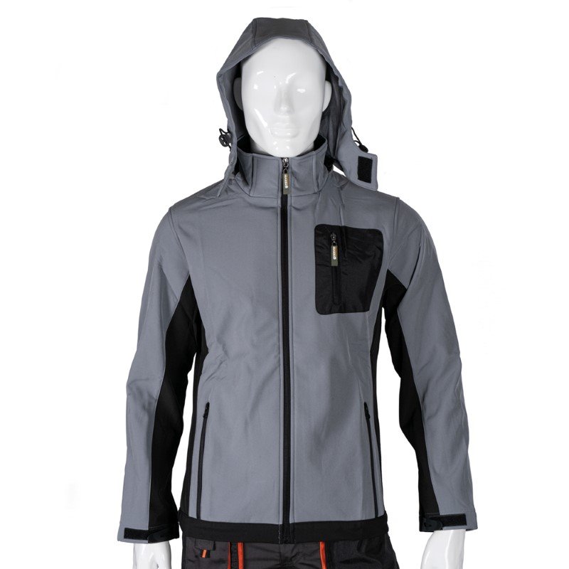 Striukė HERVIN, su gobtuvu, 100% poliesteris, XXL dydis, pilka spalva, WH4806