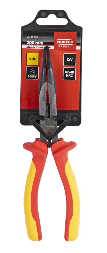 Lenktos izoliuotos replės MODECO EXPERT, 1000V VDE 200mm (6), MN-20-089