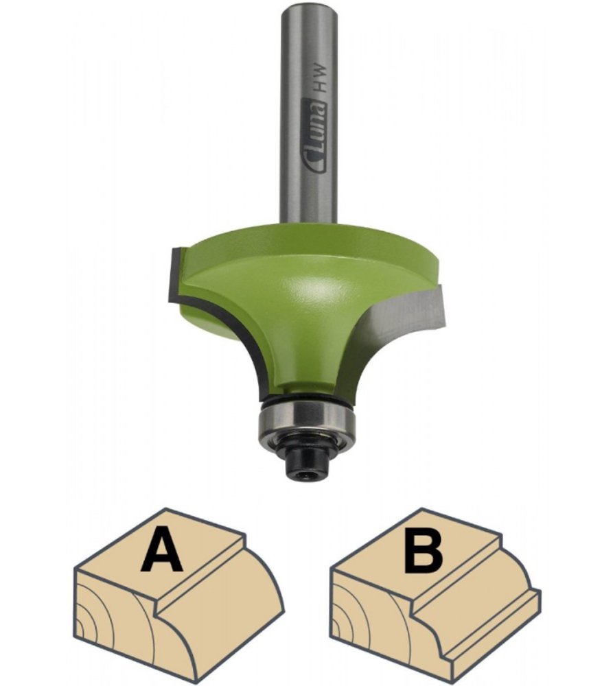 Užapvalinimo frezos LUNA, 19 x 9,5 mm, spindulys 3 mm