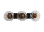 Pakabinamas šviestuvas SEARCHLIGHT Sunbeam, G9, 3 x 7W, 230V, skaidrus ir gintarinis raukšlėtas stiklas, 520 x 135 x 127 mm, 24122-3BK