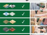 Akumuliatorinis smūg. gręžtuvas BOSCH Green Easy Impact 18V-40, 18V, 2 x 2 Ah akumuliatoriai, maks. sukimo momentas 40 Nm. 13 mm griebtuvas, LED apšvietimas, svoris 1,3 kg
