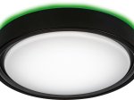 Lubinis LED šviestuvas RABALUX Foster, 28W, 230V, 2700-5000K, RGB keičia spalvas, 1300 lm, IP20, su pultu, dimer., metalinis, juodos sp., 360x78x360 mm, 3283