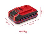 AkumuliatoriusEINHELL PXC+ 18V 3,0Ah SEALED, korpusas apsaugotas nuo dulkių, korozijos ir mechaninių pažeidimų