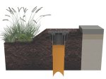 Trapas ACO, 20x20cm, iš ABS plastiko, juodas, su vert. 110mm ištekėjimu, 1,4 l/s, A15, 310094