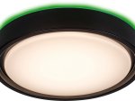 Lubinis LED šviestuvas RABALUX Foster, 28W, 230V, 2700-5000K, RGB keičia spalvas, 1300 lm, IP20, su pultu, dimer., metalinis, juodos sp., 360x78x360 mm, 3283
