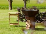 Lauko kepsninė BARBECOOK Nestor Original, 92x82x101 cm, su malkų dėtuve, nerūdijančio plieno paviršiumi, bronzinės spalvos