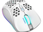Belaidė žaidimų pelė DELTACO GAMING GAM-120-W, 70g svorio, RGB, SPCP6651, 400-6400 DPI, 1000 Hz, baltos sp.