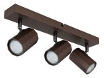 Kryptinis šviestuvas GLOBO James, GU10, 3 x 25W, 230V, matinės bronzos spalvos, 390 x 60 x 145 mm