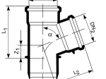 Vidaus nuotekų trišakis MAGNAPLAST HTPLUS, DN50/50/67° 