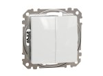 Jungiklis SCHNEIDER 10-1-Sdd111105, SEDNA Design, 2 klavišų, įleidžiamas, baltos spalvos, 10A 250V