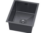 Plautuvė ODUS Od-405, 37 x 45 x 21 cm, plieninė, grafito spl., komplekte sifonas
