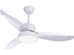 Pakabinamas LED šviestuvas GLOBO Ramona, 18W, 230V, 4000K, 1952 lm, su 55W ventil., su 2xAAA, pultu, su laikmačiu, baltas, satinuotas stiklas, 450x1140mm, 03600