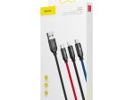 USB-micro USB/USB-C/iPhone laidas BASEUS Camlt-Bsy01, 1m, skirtas įrenginių krovimui, netinka duomenų perdavimui, juodos sp.
