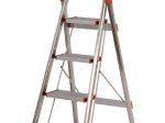 Kopėčios HERVIN EQUIPMENT, aliuminės, buitinės, 4 pakopų, platūs laipteliai, ergonomiška rankena, 1510 mm, CL-ER4