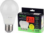 LED lempa V-TAC, 8.5W (=60W), E27 A60, 4000K, 806lm, 3vnt