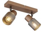 Kryptinis šviestuvas GLOBO Satella, 2 x E14, 40W, 230V, rudos sp., stiklo dūmų spalvos krištolo efektas, 260x120x125 mm, 54314-2