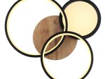 Pakabinamas LED šviestuvas GLOBO Sid, 30W, 230V, 3000K, 3900 lm, metalas, plastikas, MDF tamsiai rudas medis, matinės juodos sp., 380 x 105 x 400 mm, 67273-30