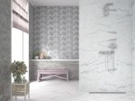 Dekoratyvinės keraminės plytelės KAI REFLECTION FLOWERS GREY 3445, 20 x 50 cm, 1,300 m2/dėž., spl. pilka