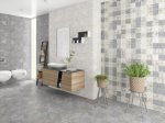Dekoratyvinės keraminės plytelės KAI EDEN GEOMETRIC LIGHT GREY 3421, 25 x 50 cm, 1,625 m2/dėž., įvairiaspalvės