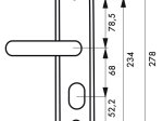Durų rankena THIRARD, kiniškoms durims 68mm kairė, rudos sp., 593541