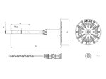 Įsukami kaiščiai, su metaline vinimi, aplieta plastiku, mažo plėtimosi, 8 x 295 mm, ABCDE pagr., 100 vnt.