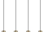 Pakabinamas šviestuvas GLOBO Robby, GU10, 4x35W, 230V, 1,2m laidas, metalinis, matinės juodos, antikvarinio žalvario sp., 60x650x1200 mm, 57911-4HM