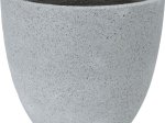 Lauko vazonas, cementinis, pilkos sp., 22 x 22 x 21 cm.