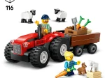 Konstruktorius LEGO City, raudonas ūkio traktorius su priekaba ir avimi