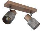 Kryptinis šviestuvas GLOBO Satella, 2 x E14, 40W, 230V, rudos sp., stiklo dūmų spalvos krištolo efektas, 260x120x125 mm, 54314-2
