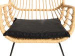 Lauko baldų komplektas KITTY, su pagalvėlėmis, plienas, grūdintas stiklas, apkrova iki 120 kg, stalas, 2 kėdės 66 x 58 x 52 cm