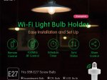 Išmanusis lempos lizdas SONOFF Slampher, E27, 2000 W, 230 V, Wi-Fi, valdomas programėle, galima valdyti balsu ir su pultu (į kompl. pultas neįeina), IM190528001