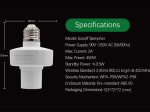 Išmanusis lempos lizdas SONOFF Slampher, E27, 2000 W, 230 V, Wi-Fi, valdomas programėle, galima valdyti balsu ir su pultu (į kompl. pultas neįeina), IM190528001