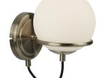 Sieninis šviestuvas SEARCHLIGHT Sphere, E14, 1x60W, AXPxG 25x15x15 cm, antikinio žalvario sp., 7091AB
