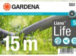 Tekstilinės žarnos rinkinys GARDENA Liano™ Life, (13 mm - 1/2) 15 m, komplekte purškimo antgalis ir čiaupo jungtys 18225/18220