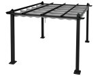 Lauko pavėsinė 4LIVING Perugia, 300 cm x 300 cm x 230 cm, rėmas juodas, stogas pilkas poliesteris