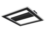 Lubinis LED šviestuvas GLOBO Mattia, 30W, 230V, 3831 lm, vidus 3000K, išorė 6500K, metalas juodas, tamsiai rudas medis, 450 x 450 x 50 mm, 67269-30