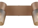 Kryptinis šviestuvas GLOBO Satella, 2 x E14, 40W, 230V, rudos sp., stiklo dūmų spalvos krištolo efektas, 260x120x125 mm, 54314-2