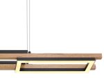 Pakabinamas LED šviestuvas GLOBO Illa, 30W, 230V, 3000K, 3200 lm, metalas, plastikas, MDF tamsiai rudas medis, matinės juodos sp., 1000 x 135 x 1200 mm, 67266H