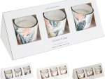 Kvapnių žvakių rinkinys, 3 vnt., stikliniame indelyje, 3 skirtingi kvapai