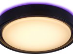 Lubinis LED šviestuvas RABALUX Foster, 28W, 230V, 2700-5000K, RGB keičia spalvas, 1300 lm, IP20, su pultu, dimer., metalinis, juodos sp., 360x78x360 mm, 3283