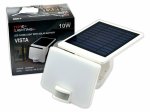 LED prožektorius TOPE Vista, įkr. saulės elementais, 10 W, su mikrobangų jud. davikliu, 1200 lm, 4000K, IP54, 50.000 val., baltos sp., 290x178x140mm