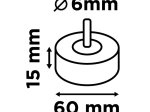 Žiedlapinis šlifavimo cilindras GRAPHITE, 60 x 15 x 6 mm, P100