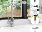 Plautuvės maišytuvas INVENA NELIA, su 4 funkcijų snapeliu, chromuotas, BZ-34-001-A