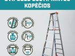 Kopėčios HERVIN EQUIPMENT, aliuminės, dvipusės, sustiprintos, 2x8 pakopų, 2430 mm, CL-ST28