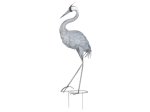 Sodo dekoracija Garnys, metalinis, pilkos sp., 31 x 15 x 77 cm.