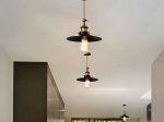 Sieninis šviestuvas G.LUX Gt-220-D22-1A-Bl Loft-4, 1 x E27, 220 mm skersmens gaubtas, juodos/žalvario sp.