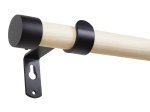Sieninis viengubas karnizo rinkinys MARDOM Timber, ilgis 200 cm, skersmuo 25 mm, be žiedų, medinis
