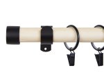 Sieninis viengubas karnizo rinkinys MARDOM Timber, ilgis 200 cm, skersmuo 25 mm, be žiedų, medinis